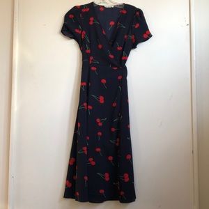 Red Cherries wrap dress